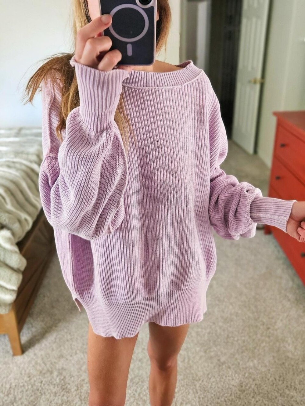Oversized Waffle Knit Sweater